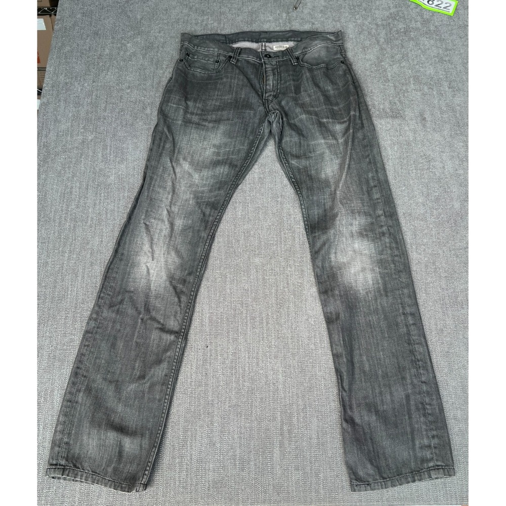 Levi's 514 Jeans Men 32x34 Gray Denim Faded Red Tab Slim Straight Leg Streetwear